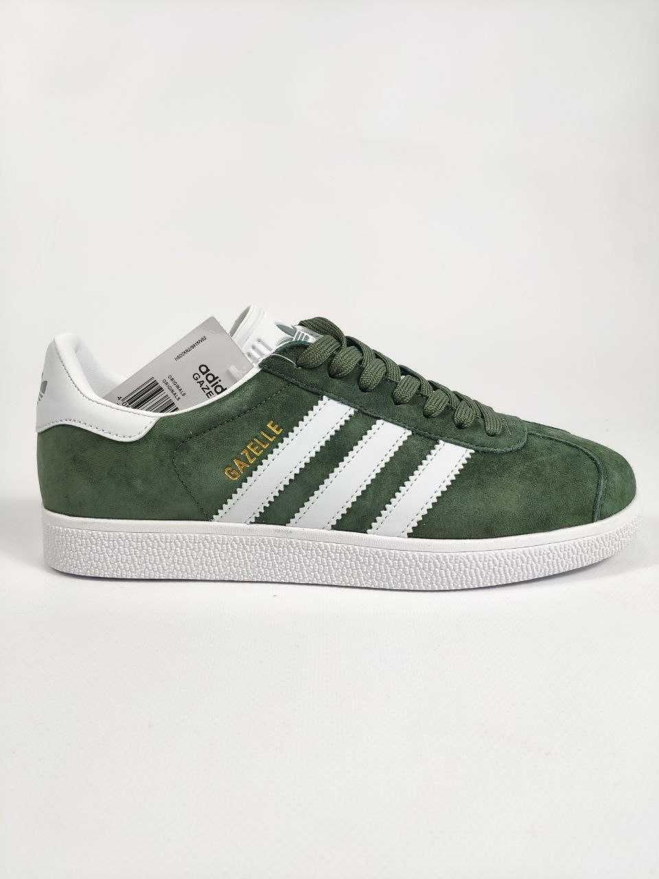 Чоловічі кросівки Adidas Gazelle (зелено-білі) D425 розмір 43 ЗНИЖКА