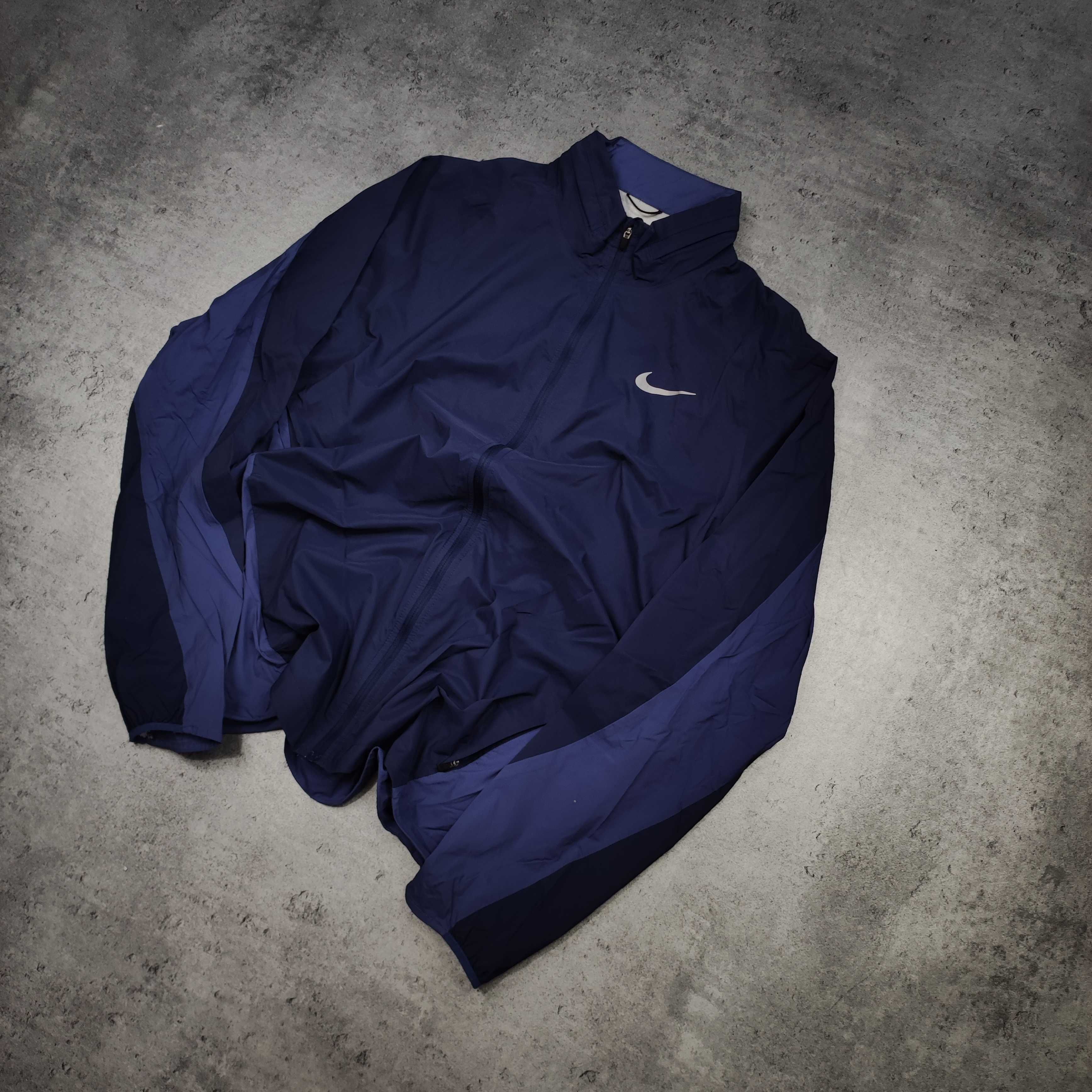 MĘSKA Lekka Kurtka Wiatrówka Biegowa Nike Shield Fioletowa Logo Therma