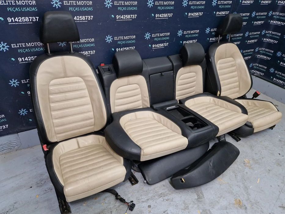 Jogo de bancos usados VW PASSAT CC Highline pele beje preto