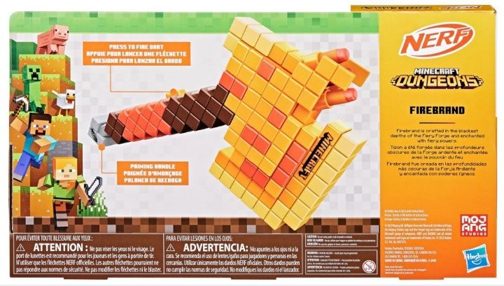 HASBRO NERF Wyrzutnia Minecraft Firebrand Topór + strzałki F8953