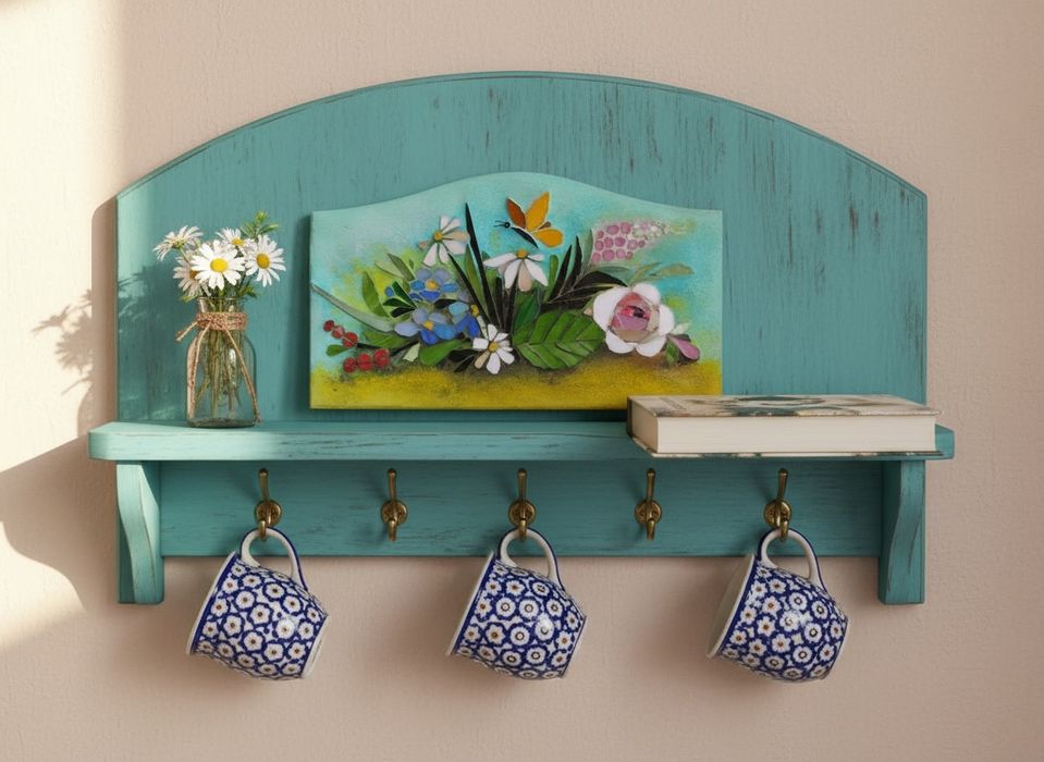 Ręcznie robiona, artystyczna mozaika ze szkła witrażowego