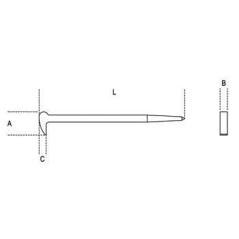 Alavanca com extremidade pontiaguda e em cunha 400mm BETA 964