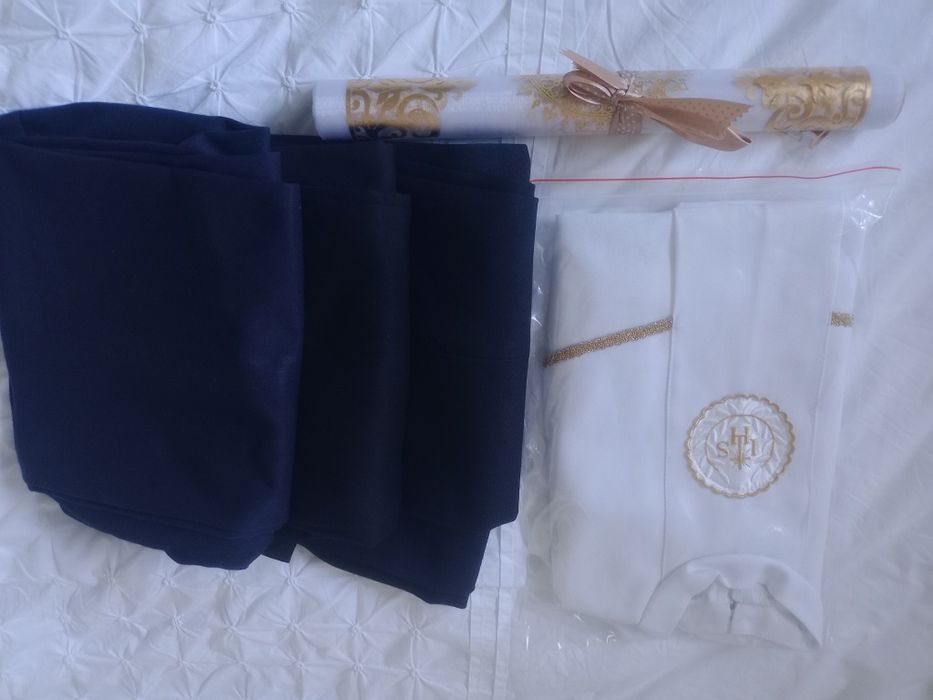 Alba złote obszycie spodnie plus bierznik ZESTAW