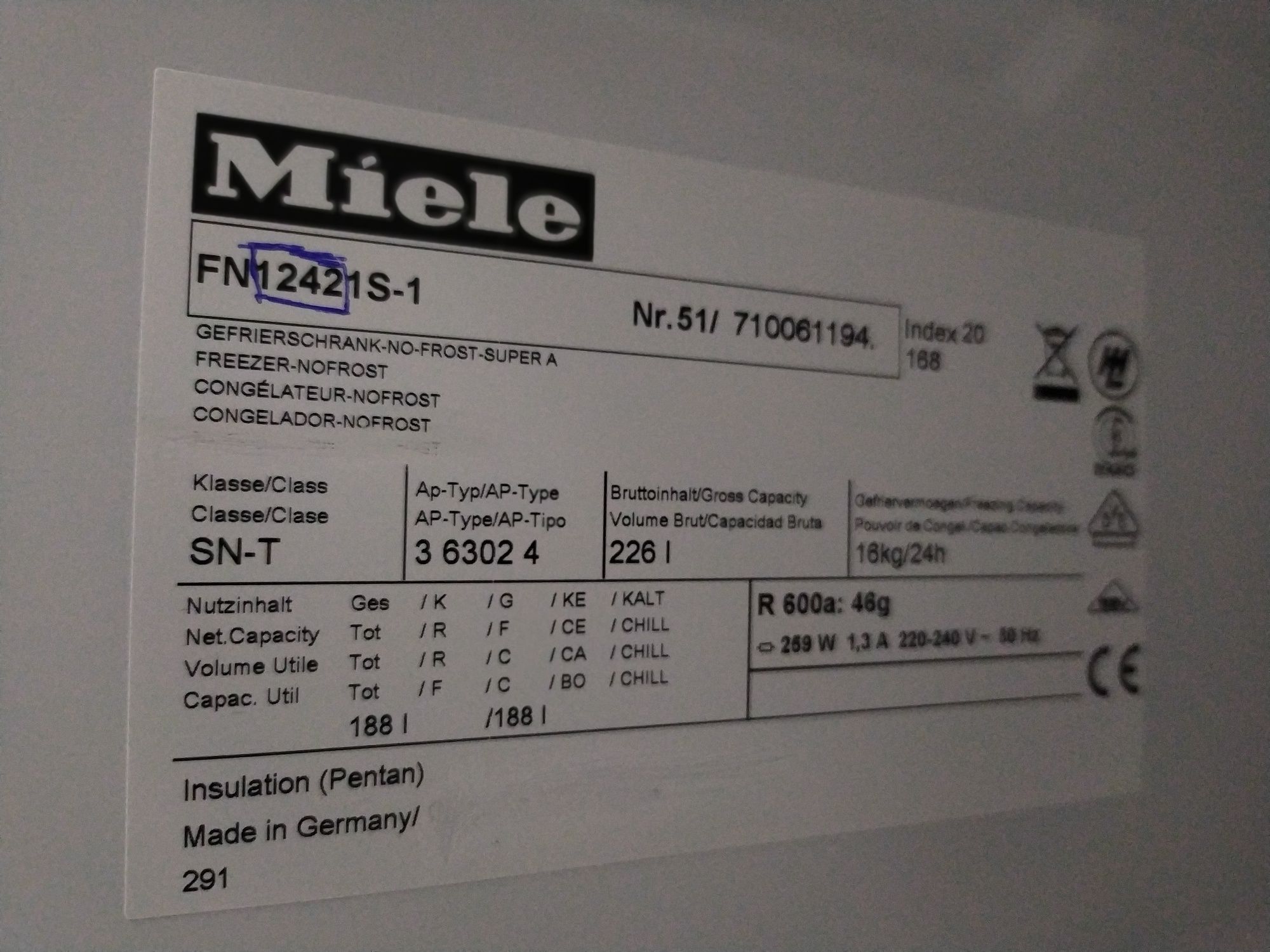 Морозильна камера MIELE інверторна  стокова! Розпродаж!