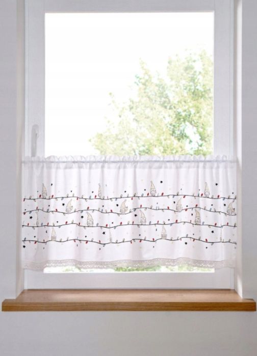 B.P.C zazdrostka bawełniana świąteczna w skrzaty 120x32 cm.