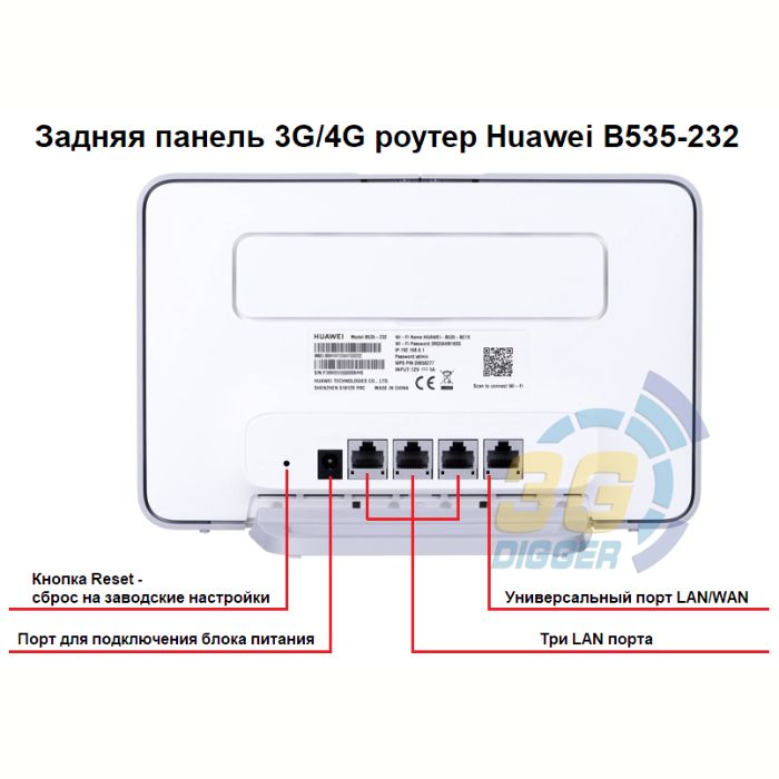Стаціонарний 3G/4G WiFi роутер Huawei B535-232 (Новий)