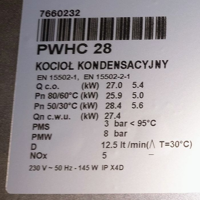 Kocioł Piec Gazowy Brötje PWHC 28 26kW Książka Gwarancyjna Instrukcja