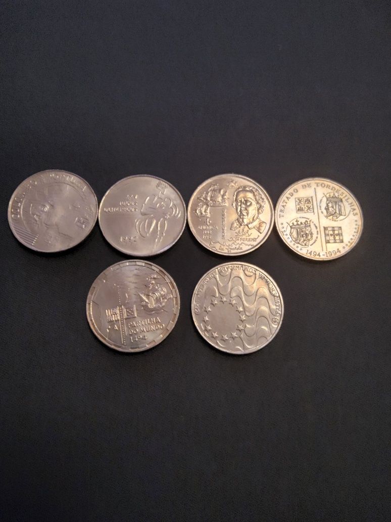6 moedas de 200 escudos