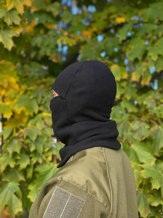 Флісова балаклава зимова чорна 300 г/м² — опт від виробника (105 грн)