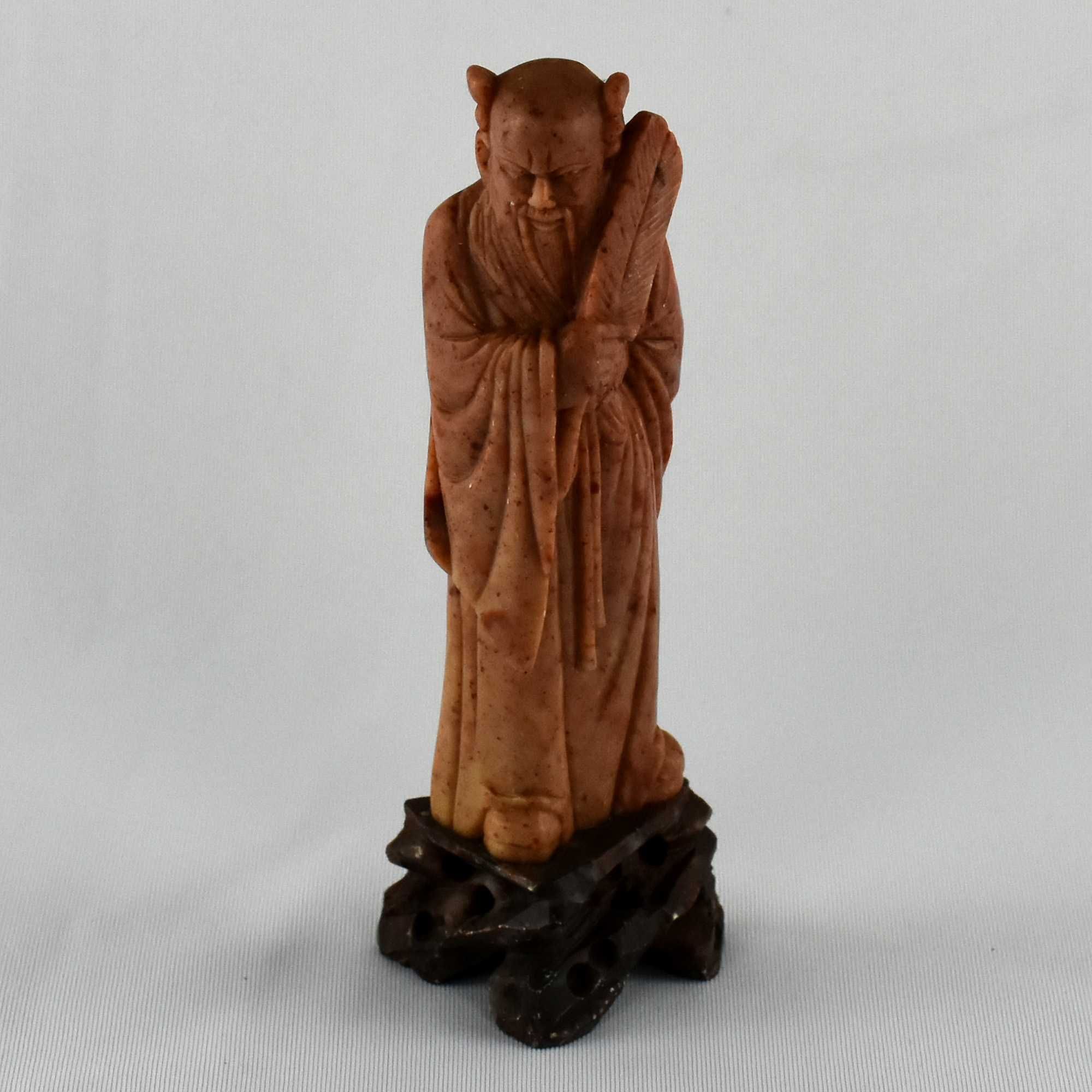 Figura de Imortal, Ancião, Sábio, China, Pedra de Sabão, Circa 1900