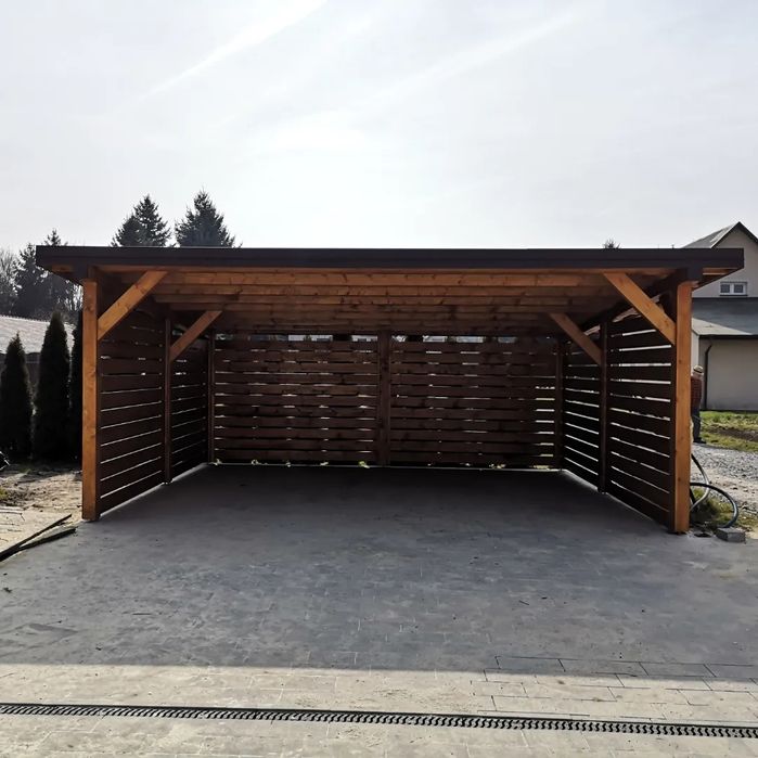 Wiata garażowa drewniana carport altana garaż zadaszenie tarasu