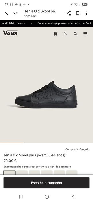 Vans sapatilhas Ténis tamanho 38