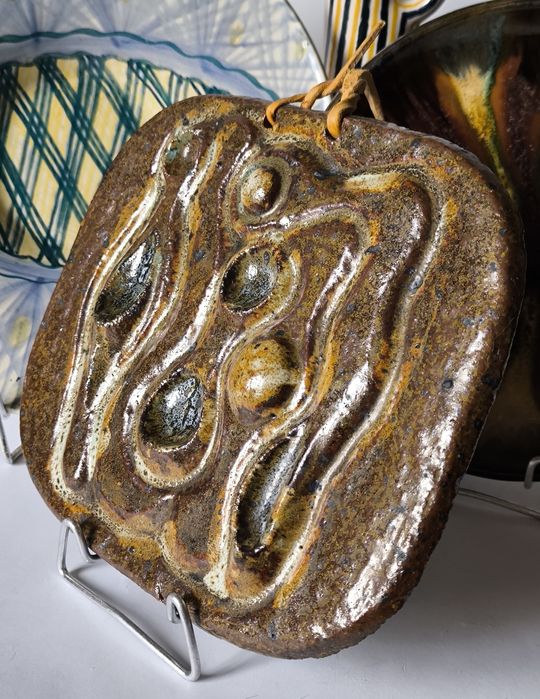 Plakieta Mi sygnowana Mirostowice piekna stara ceramika