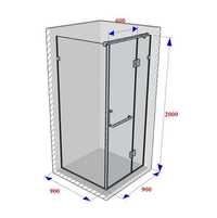 Душевая квадратная кабинка 90х90 (высота 200 см) толщина стекла 8 мм