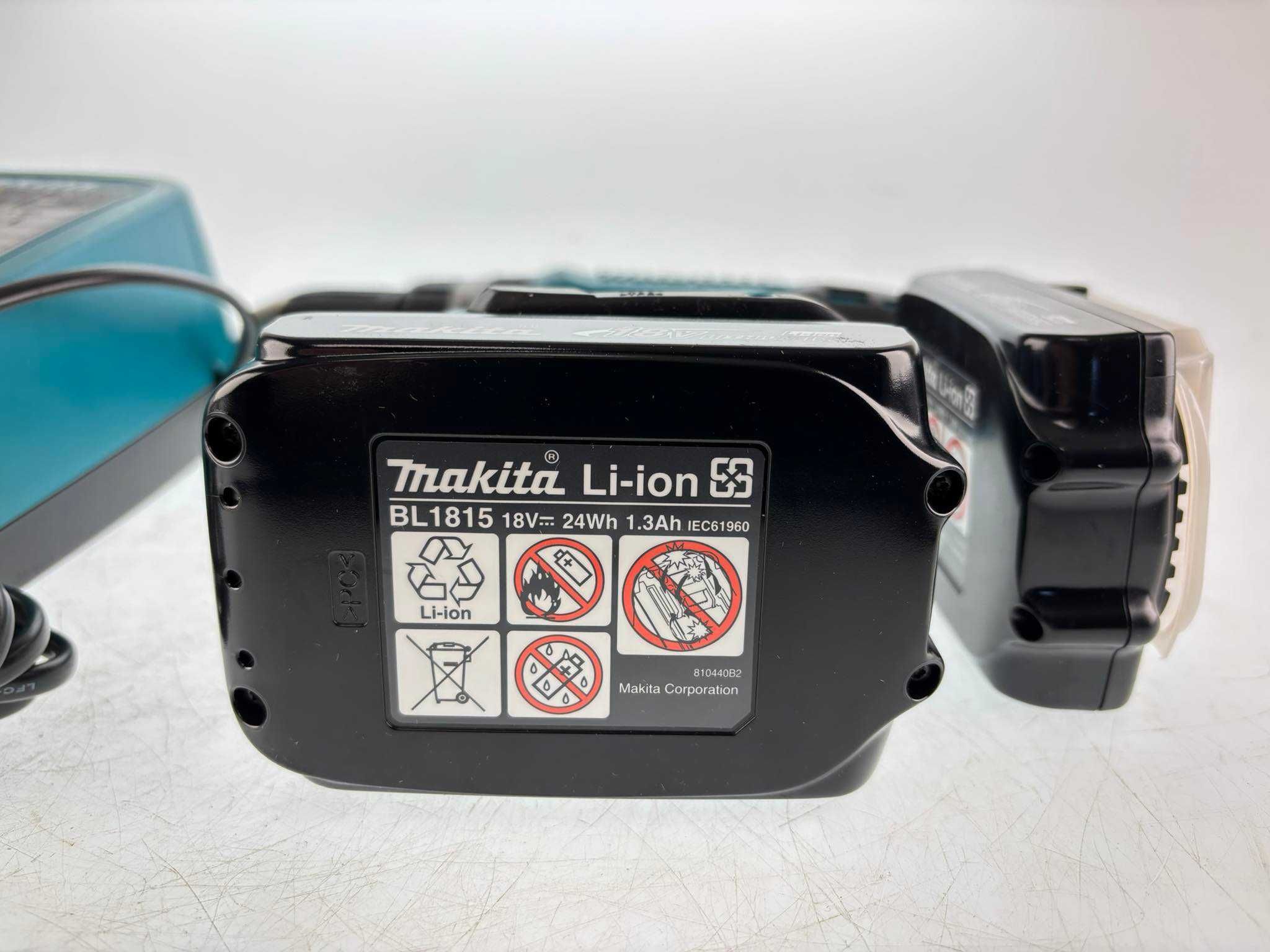 Makita Wiertarko-wkrętarka 18V + 2x akumulator BL1815 + ładowarka