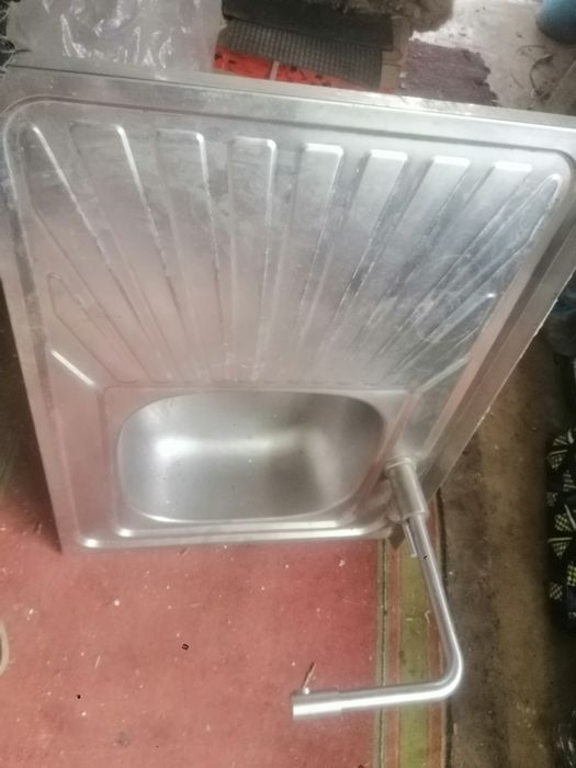 Мойка кухонная в сборе со смесителем нержавейка 60х80