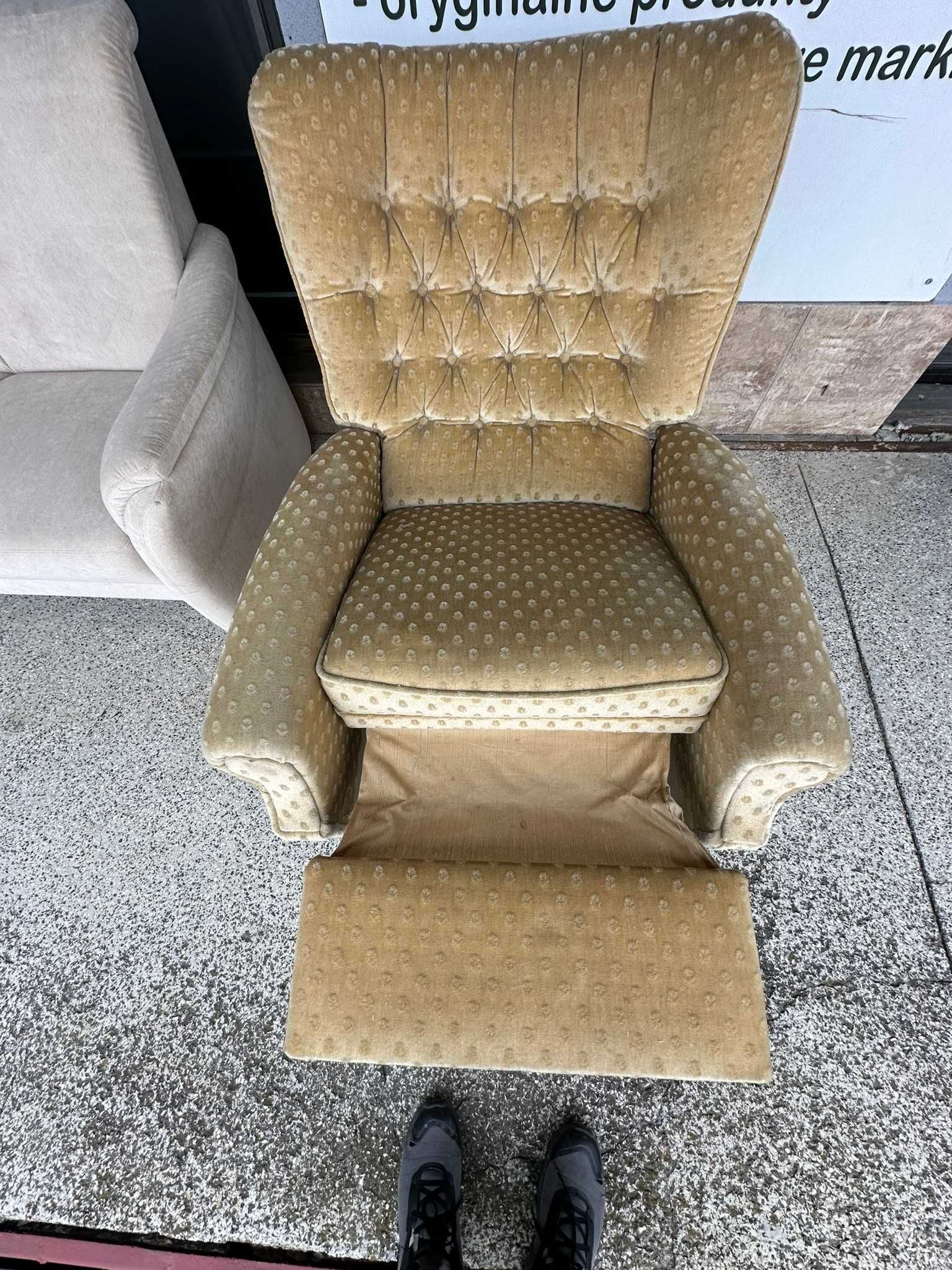 Złoty wygodny fotel RELAX rozkładany ala uszak DOWÓZ