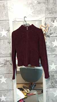 Rozpinany sweter bordowy Amisu rozmiar 36/38