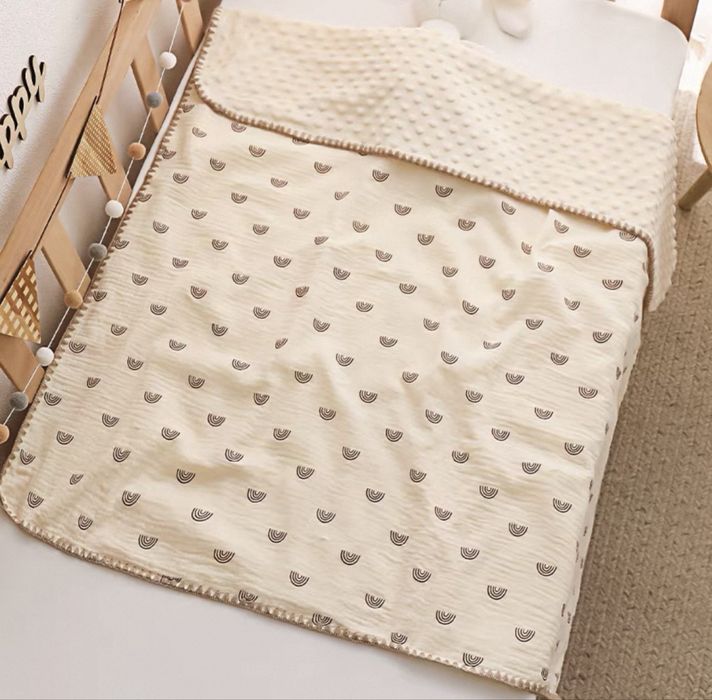 Плед дитячий муслін+плюш