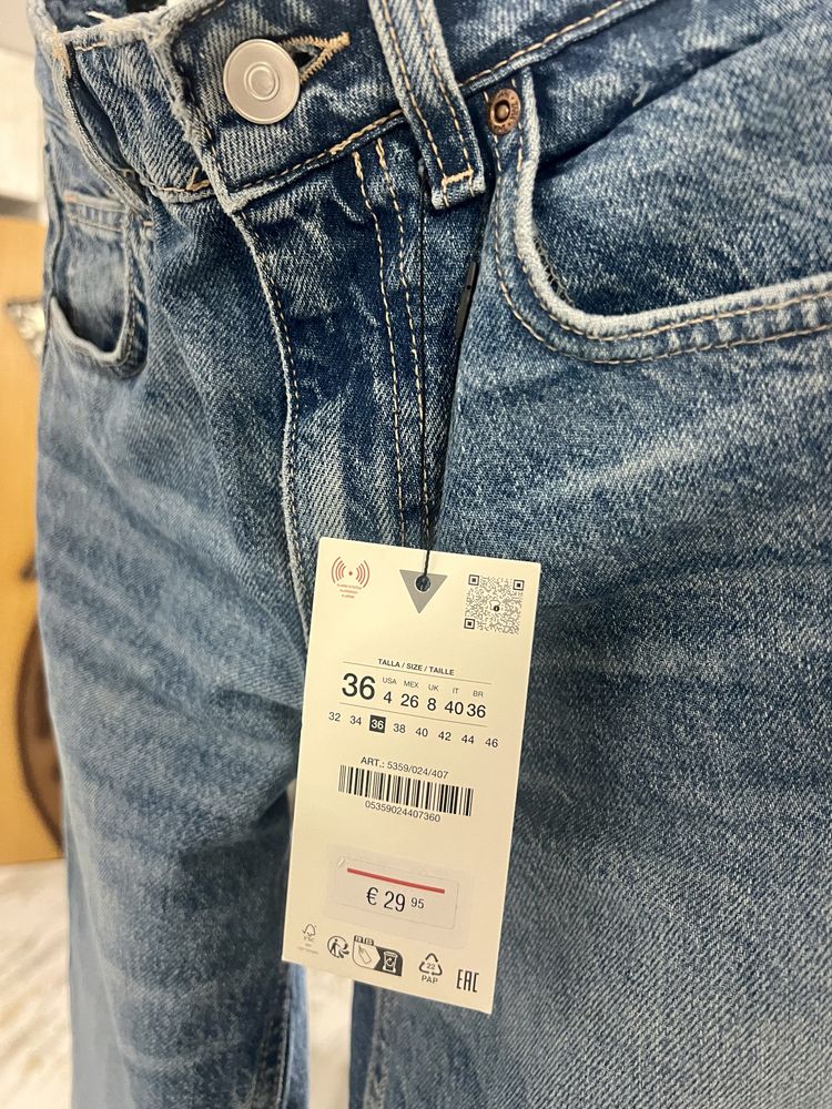 Джинси нові trf wide leg mide-rise zara