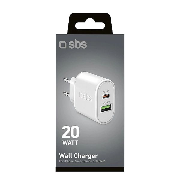 Ładowarka sieciowa SBS TETRPD20W 20W USB-A USB-C z Power Delivery - bi