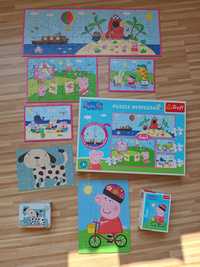 Puzzle świnka Peppa+ dwa gratisy