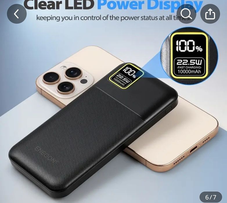 Power Bank  de carregamento rápido.