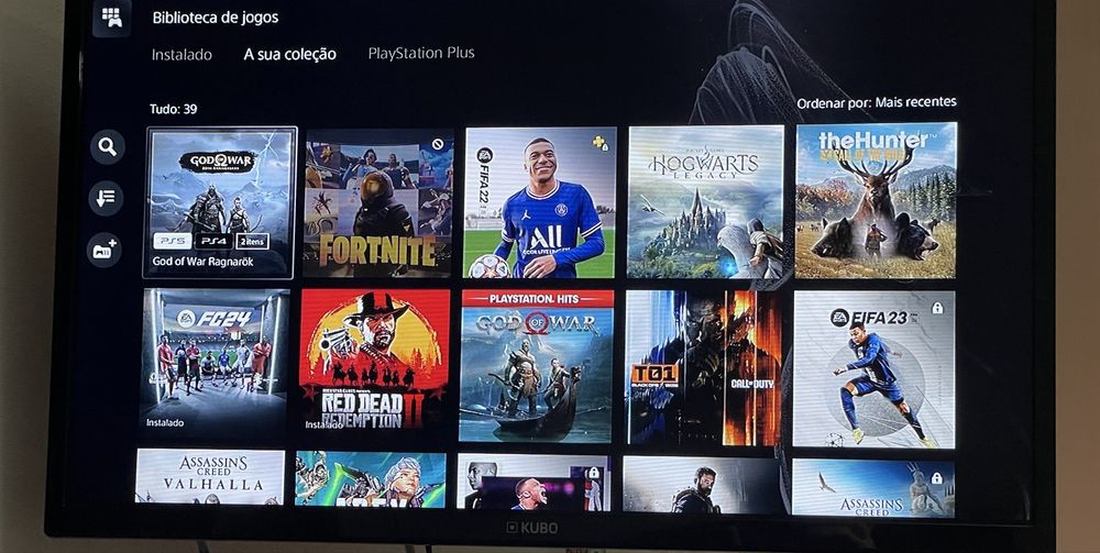 Playstation 5 Standart 1TB com leitor DvD + suporte +  comando + jogos