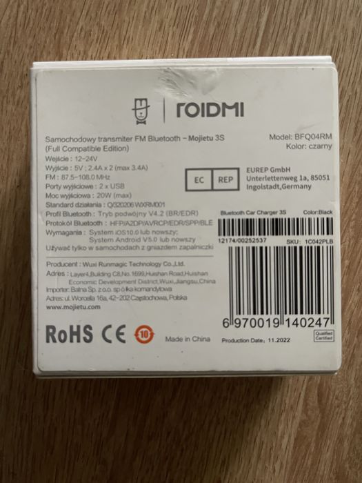 Transmiter Xiaomi Roidmi 3S