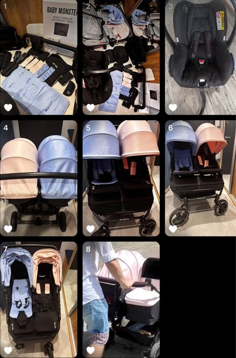 Wózek rok po roku Baby Monsters Easy Twin, gondola,fotelik itp.