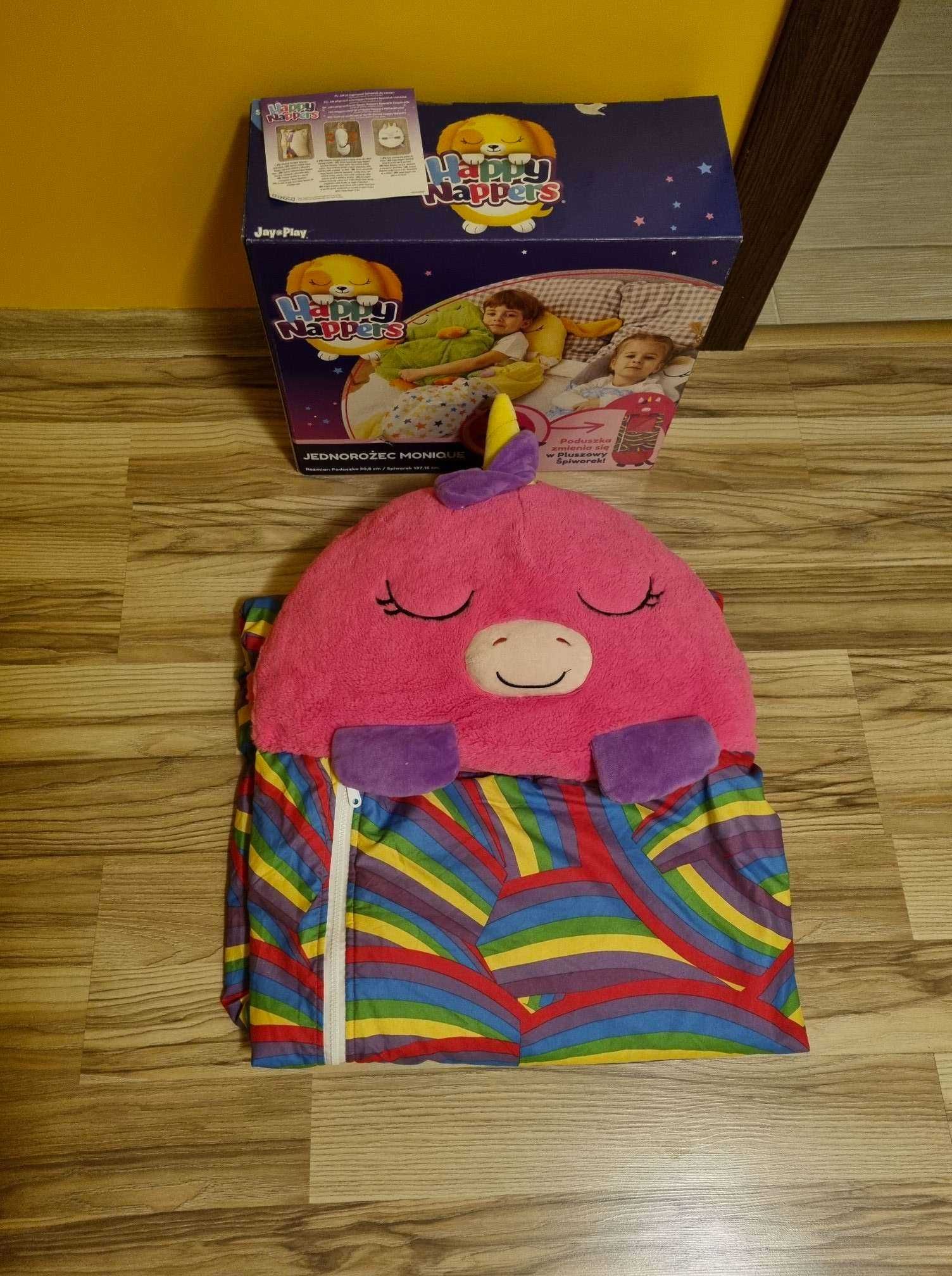 Happy Nappers Śpiwór JEDNOROŻEC PINK Unicorn Poduszka dla dzieci