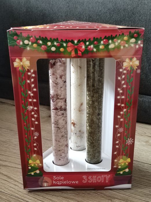 Świąteczne sole kąpielowe 3 shoty nowe