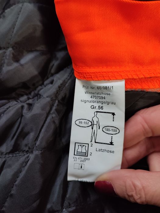 Spodnie robocze, ocieplane ogrodniczki, firmy Litz, roz 56, nowe z met