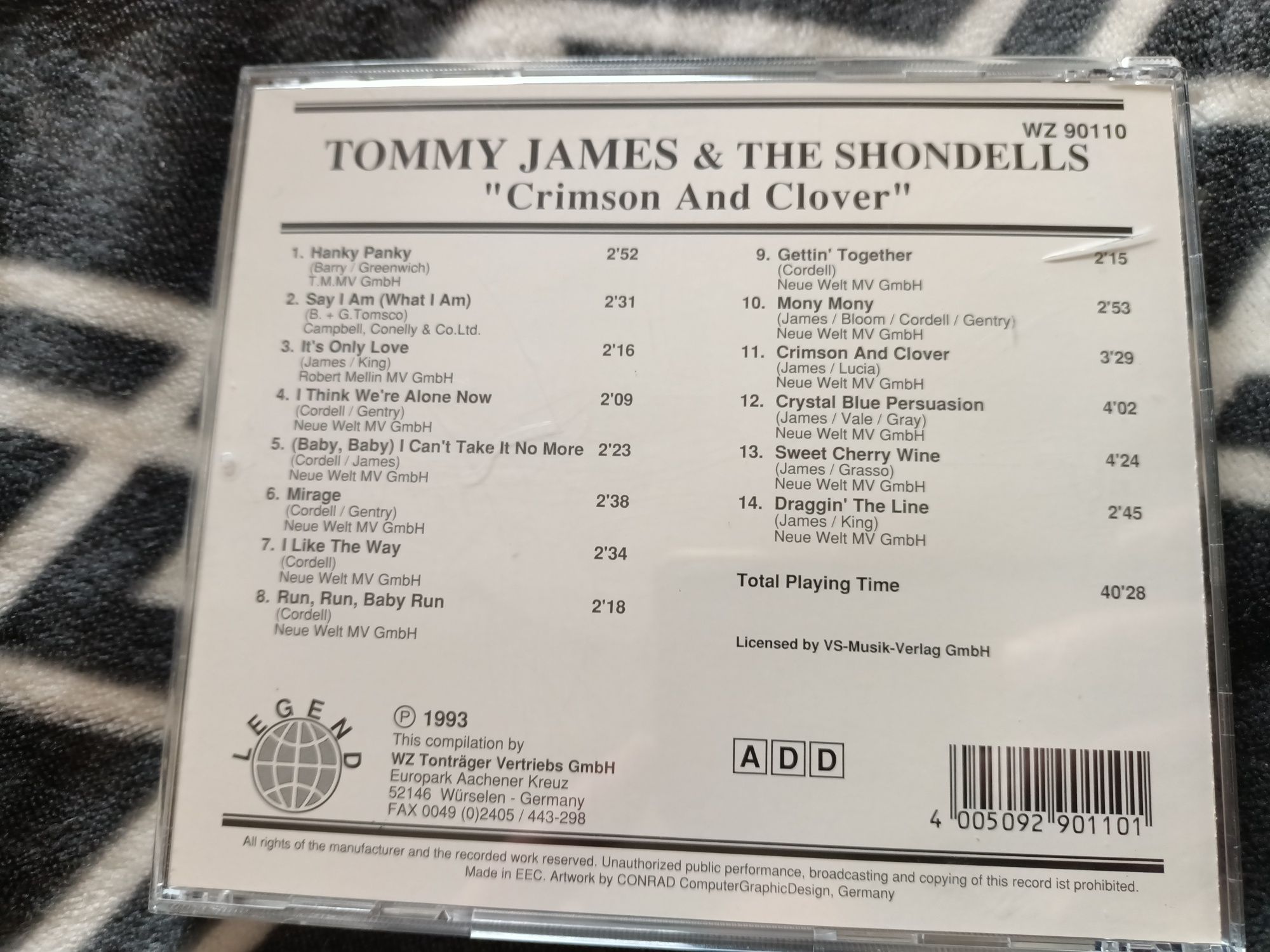 Tommy James & The Shondells - "Crimson And Clover" (CD, Comp)(vg+)