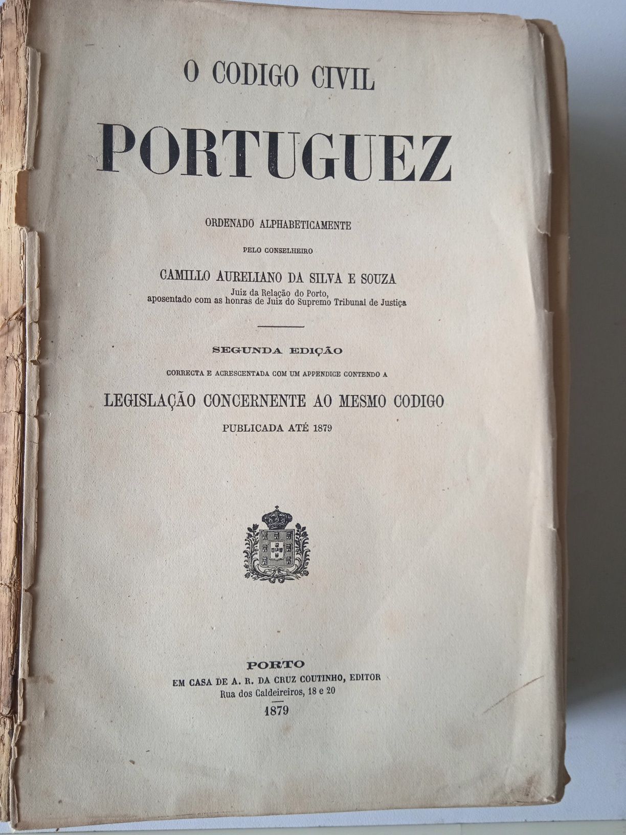 Raríssimo  Código Civil Portuguez