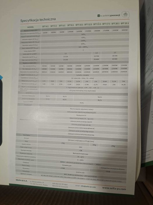 Falownik sieciowy SELFA SFT