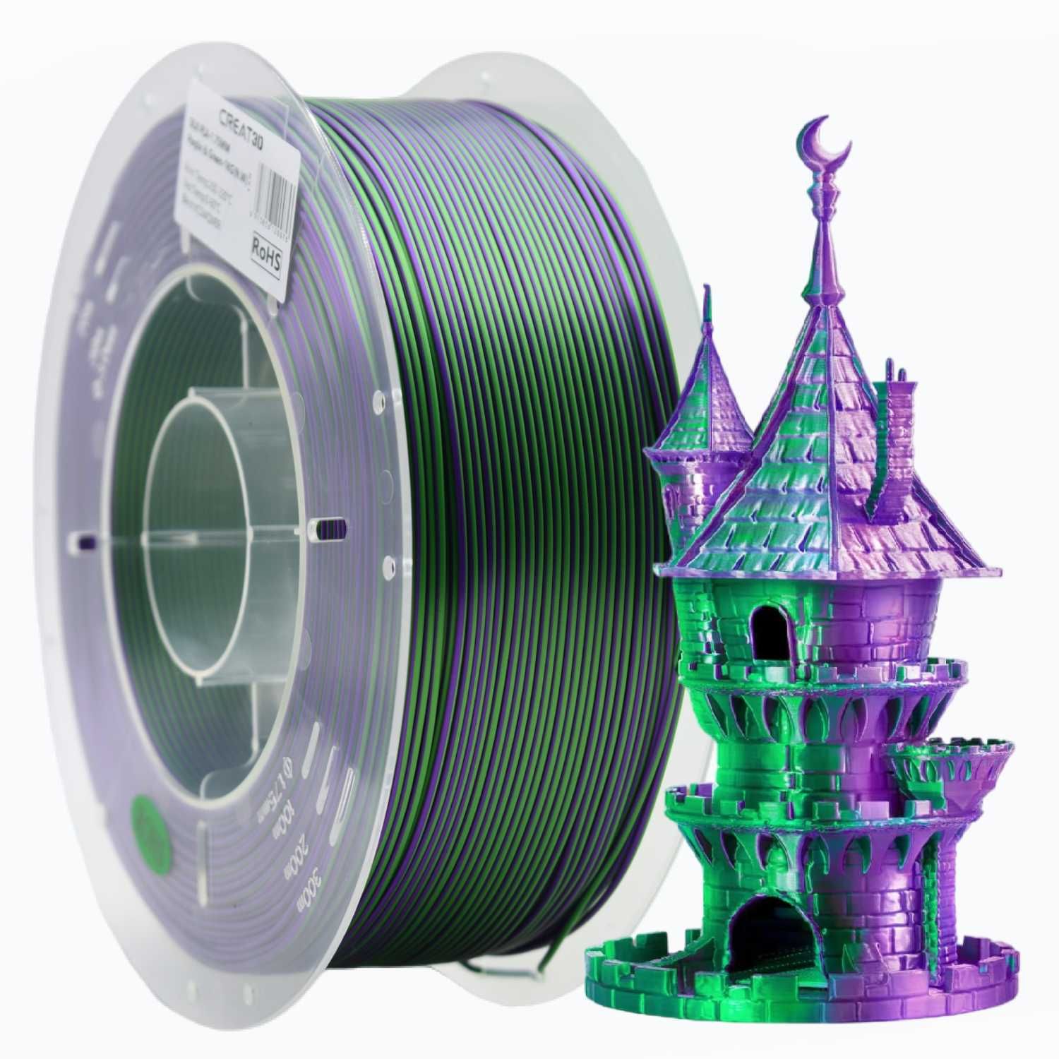 Філамент/пластик CREAT3D PLA Silk 1.75 мм, 1 кг
