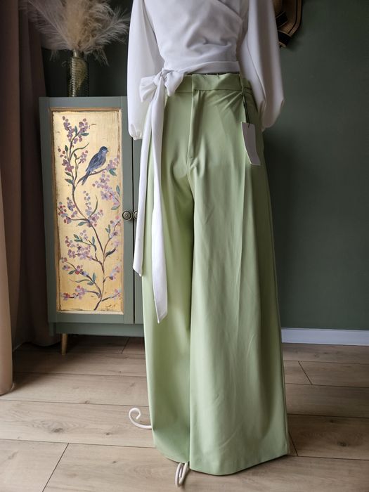 Spodnie damskie szerokie nogawki z Wysokim Stanem Zara Wide Leg S/M Z