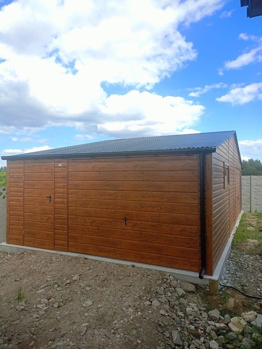 Nowy Garaż blaszany 6 x 5m drewnopodobny Producent Montaż Gratis