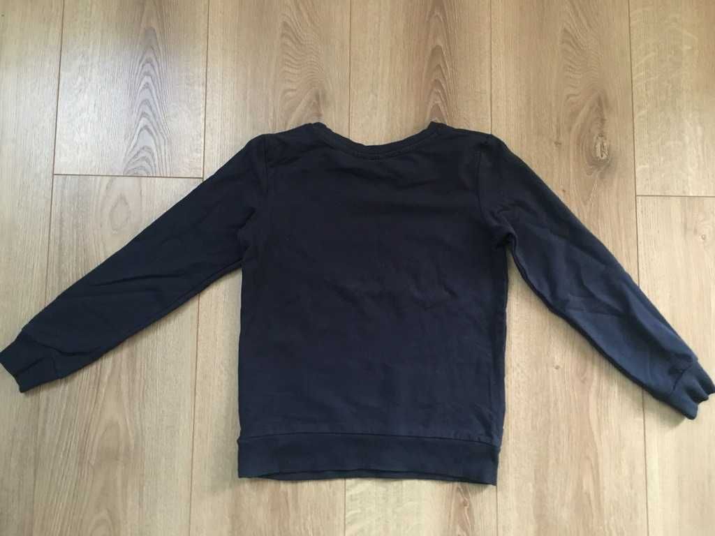 Bluza z tkaniny dresowej z brokatowym napisem rozm. 122/128