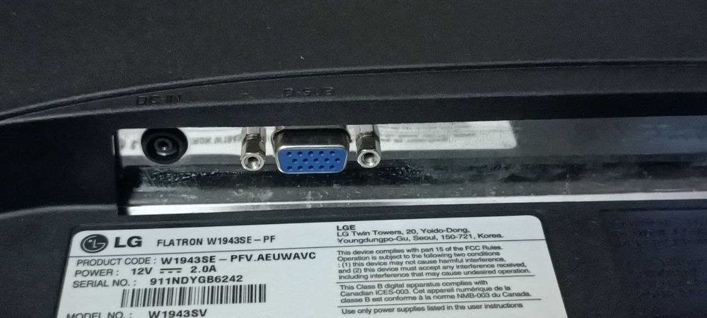 Монітор 19" LG Flatron W1943SE-PFV Б/В