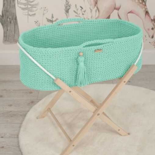 ALCOFA COM BALOIÇO BERÇO CESTO MOSES 75X40, COLCHÃO + SUPORTE