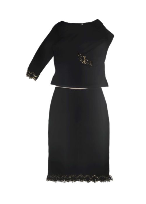 Komplet* spódniczka + bluzka * koraliki NA OKAZJĘ r. M