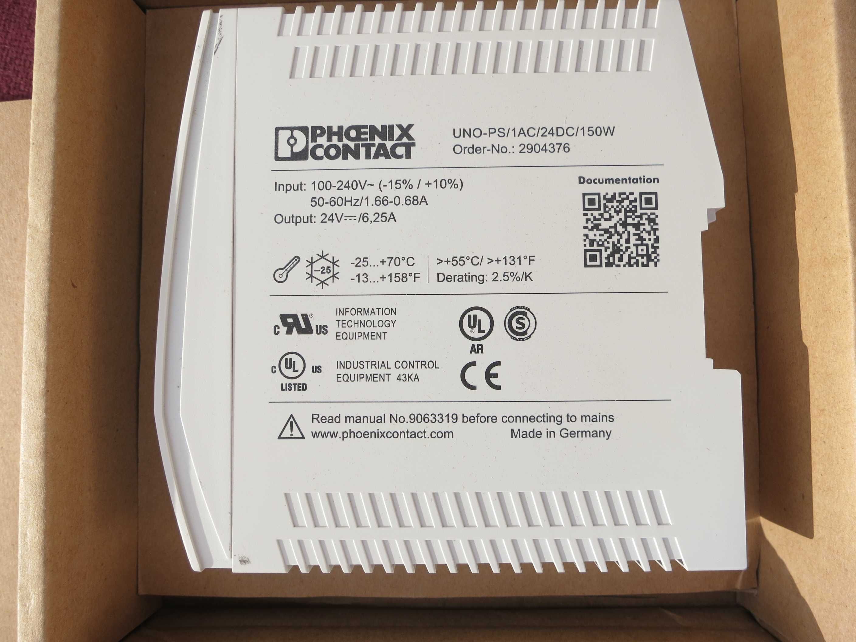 Источник питания в DIN рейку Phoenix Contact UNO PC 24V/150W