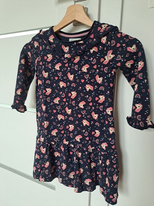Sukienka C&A 116 jednorożec falbanki