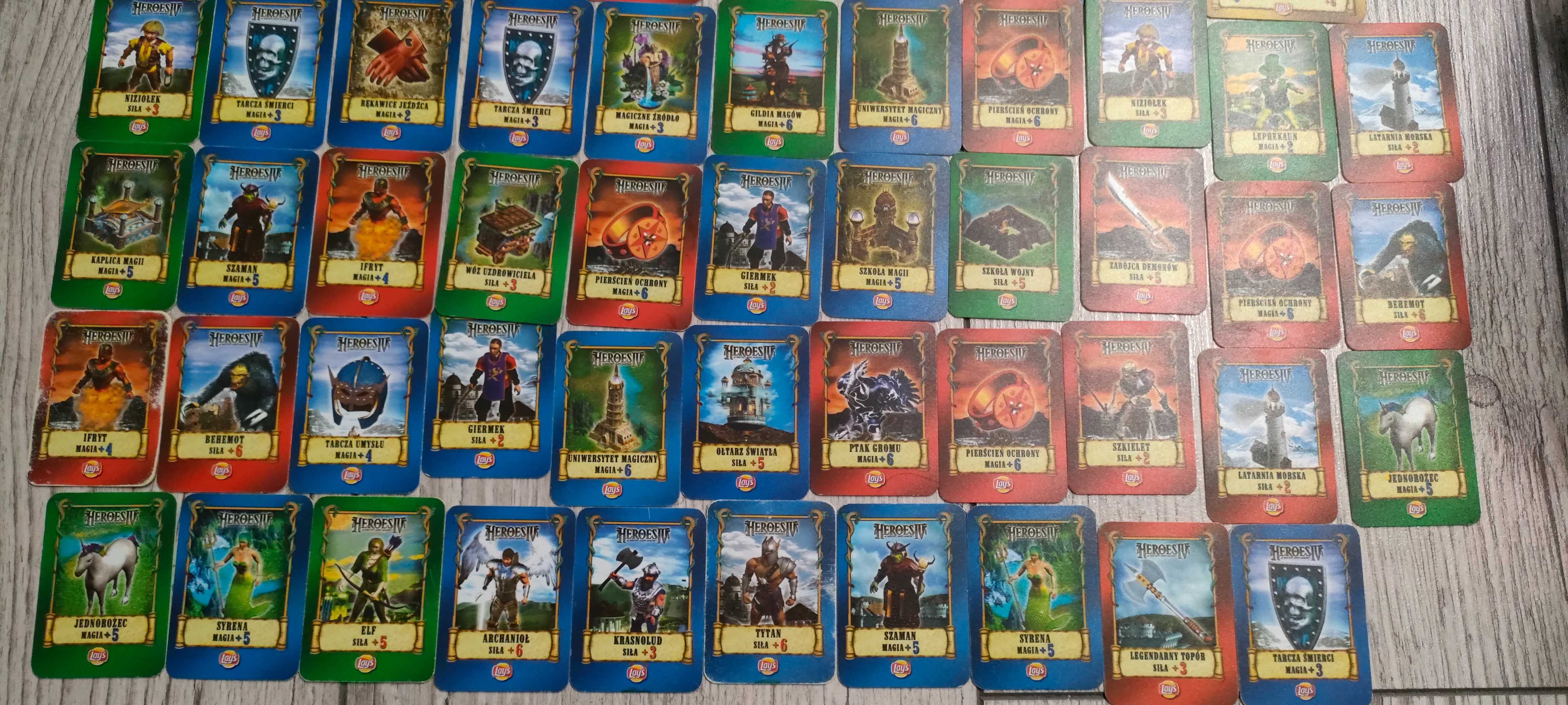 Karty kolekcjonerskie Heroes IV Lays