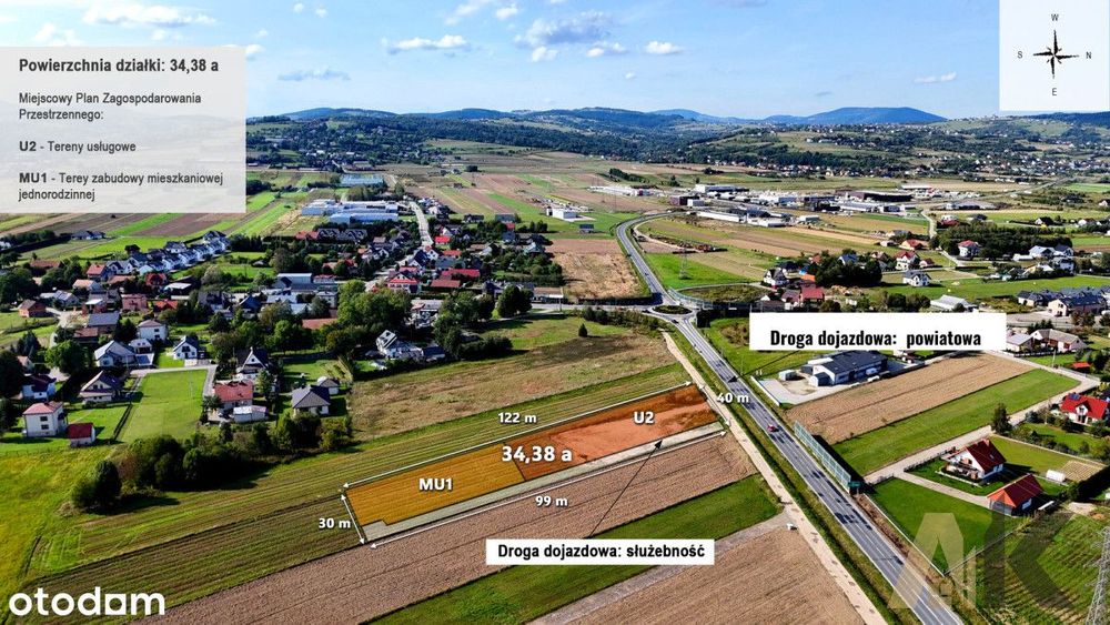 Działka inwestycyjna Podrzecze gmina Podegrodzie