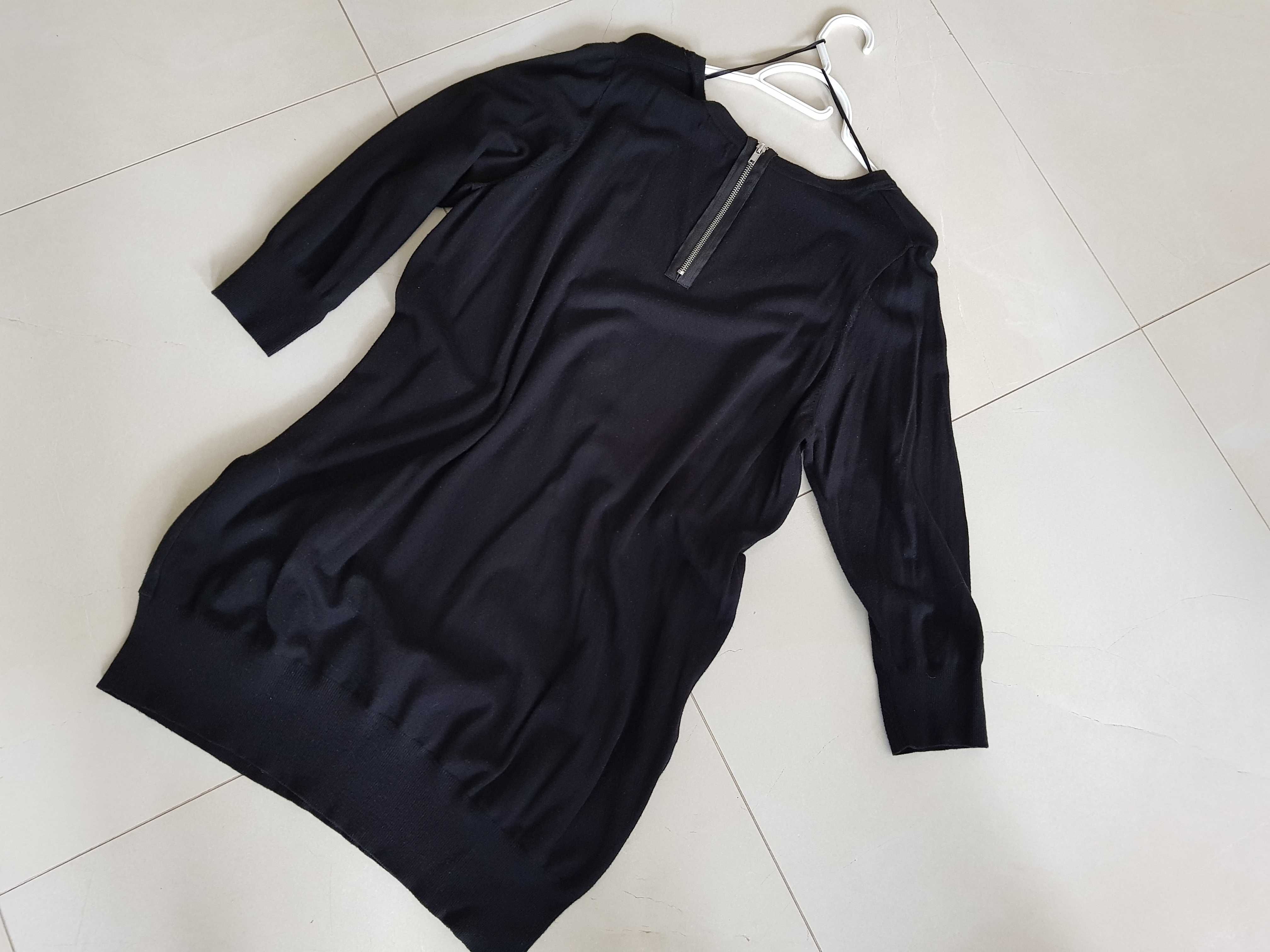 Czarna nietypowa sukienka tunika F&F - r. 42 44 46 – st. bardzo dobry