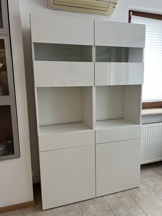 Ikea Besta regał witryna wysoki połysk