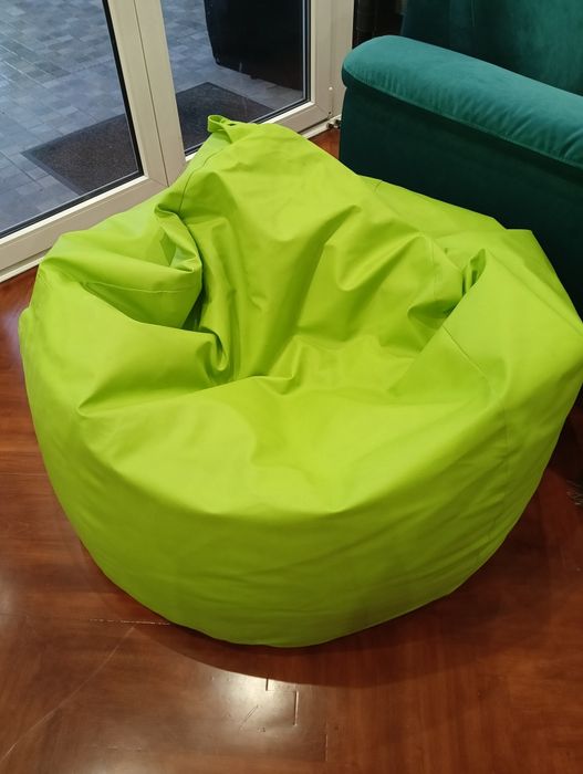 Pufa XXL limonka zielona eko skóra